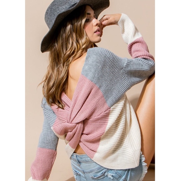 Bellanblue Sweaters - DEVIN Twist Back Sweater